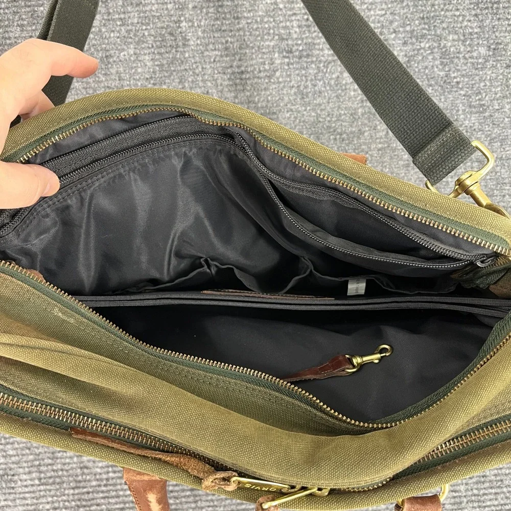 Orvis | Bags | Orvis Vintage Battenkill Leather Canvas Briefcase Field ...
